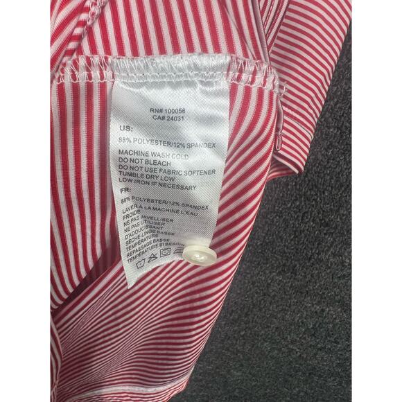 Oobe Golf Polo Shirt Mens Size L Red Striped  Short Sleeve Collared - Picture 6 of 9